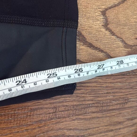 Athleta black gleam chaturanga faux leather front leggings xs - Picture 5 of 11